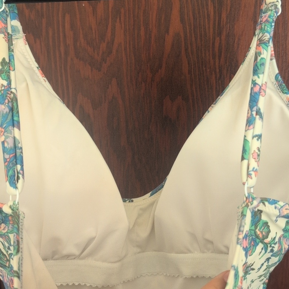 J Crew Eco rounded v-neck one-piece in English garden Item AX988 size 10 - Picture 9 of 11